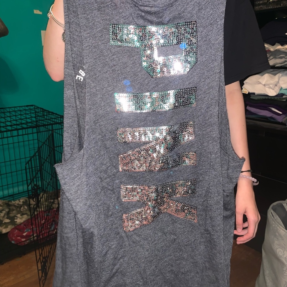PINK tank top glitter 4th of July